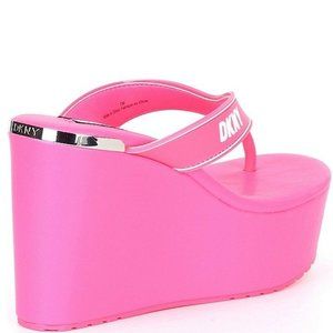 Women's Platform Sandals DKNY Cooper Thong Wedge Sandals Size 7, 8, 9, 10 Pink